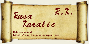 Rusa Karalić vizit kartica
